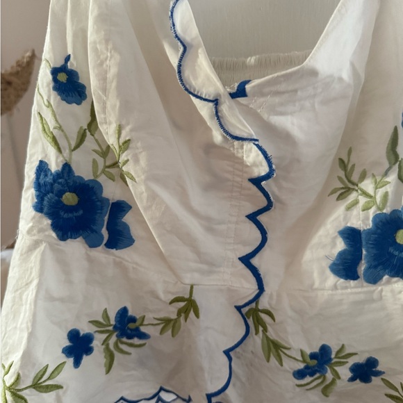 Maeve Top with Blue Floral Embroidery - Picture 2 of 4